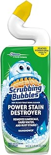 Scrubbing Bubbles Toilet Bowl Cleaning Gel, Non-Bleach Bathroom Cleaner, Gets Rid of Limescale and Hard Water + Rust Stains, Rainshower Scent, 24oz