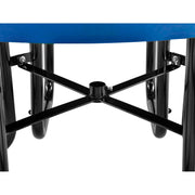 46" Round Picnic Table by Global Industrial – 84 inches x 84 inches x 29.5 inches, Perforated Metal, Blue, Model 262078BL
