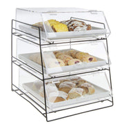 Black 3-Tier Wire Bakery Case by HUBERT – 14.0 liters, Carbon Steel, Black, Model 43616+20819