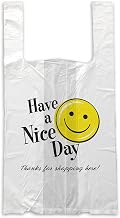 1006378 Bagging Solution, Happy Face, 10 Micron, Medium, 9.5" x 6" x 18", White (Pack of 2000)