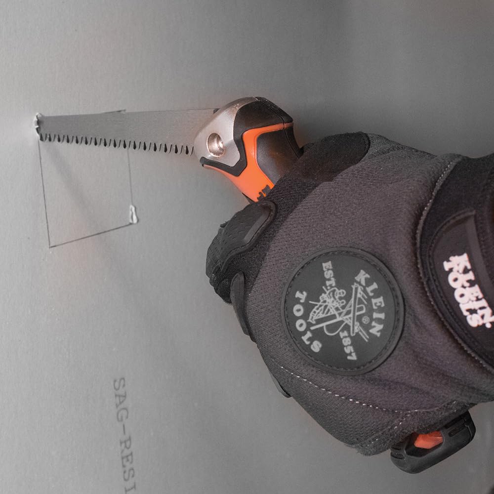 Folding Jab Saw/Drywall Hand Saw with Lockback at 180 and 125 Degrees and Tether Hole by KLEIN TOOLS – One Size, Model 31737