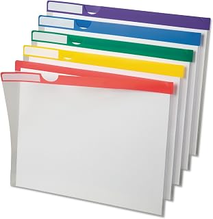 Pendaflex 50981 Clear Poly Index Folders, Letter, Assorted Colors, 10/Pack