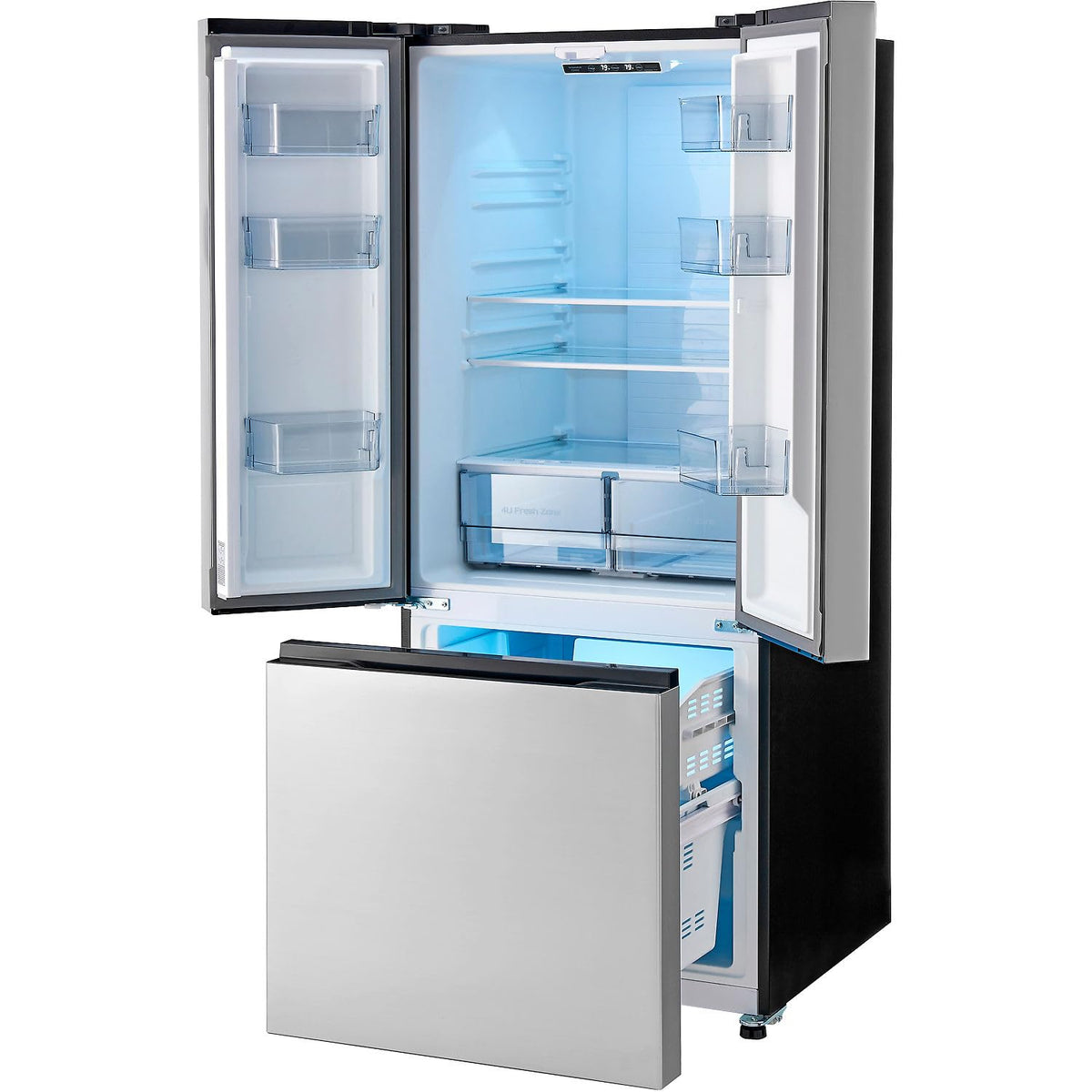 Refrigerator & Freezer Combo by Global Industrial – 16.0 cubic_feet, Stainless Steel, Model BCD-455WTE