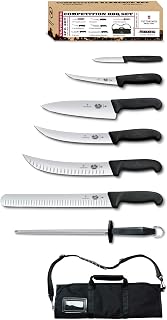 Victorinox Fibrox Pro Ultimate BBQ Set 8-Pieces including Knife Roll, Black