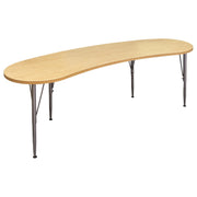 Curved Table 72" Wide (Maple/Maple) by Tot Mate – unspecified, 3/4" Thick Industrial Grade Wood With Laminate Surfacing, Maple/Maple, Model TM9373