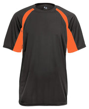 B-Core Hook Short Sleeve T-Shirt by Badger – Graphite/ Safety Orange, Model 4144