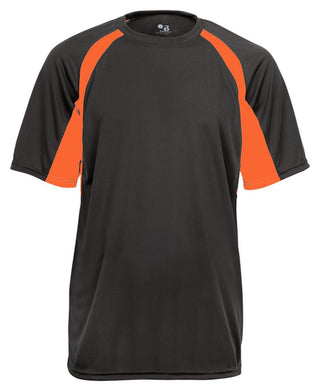 B-Core Hook Short Sleeve T-Shirt by Badger – Graphite/ Safety Orange, Model 4144