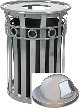 Witt Industries M3600-R-DT-SLV Outdoor Oakley Collection Receptacle, Silver Finish