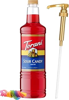 Torani Sour Candy Syrup 1L with Pump – Tangy Flavoring for Drinks & Cocktails