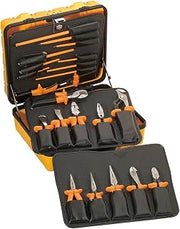 KLEIN TOOLS 33527 General Purpose Insulated Tool Kit, 1000-Volt Rated, Comes in Custom 3-Pallet Lockable Case, 22-Piece