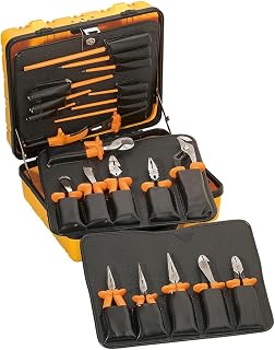 KLEIN TOOLS 33527 General Purpose Insulated Tool Kit, 1000-Volt Rated, Comes in Custom 3-Pallet Lockable Case, 22-Piece