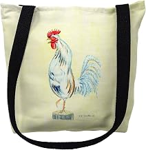 Betsy Drake TY133S 13 x 13 in. White Rooster on Yellow Small Tote Bag