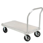 Platform Truck with Diamond Deck by Magliner – 29"L x 30"W x 9.45"H, Aluminum, Gray, Model 585470T