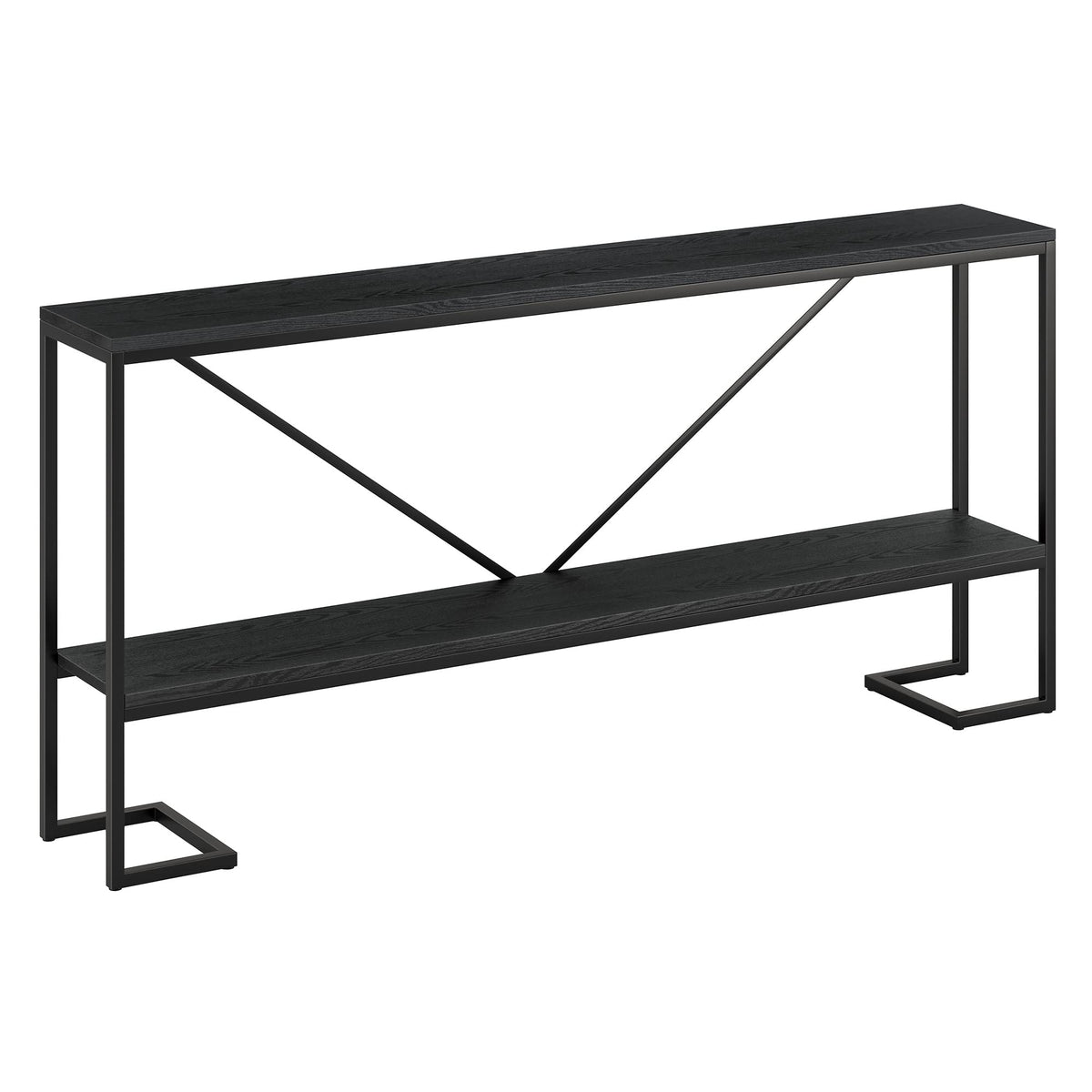 Henn&Hart Blackened Bronze/Black Grain / 64" Wide / Console Table Sofa & Console Tables
