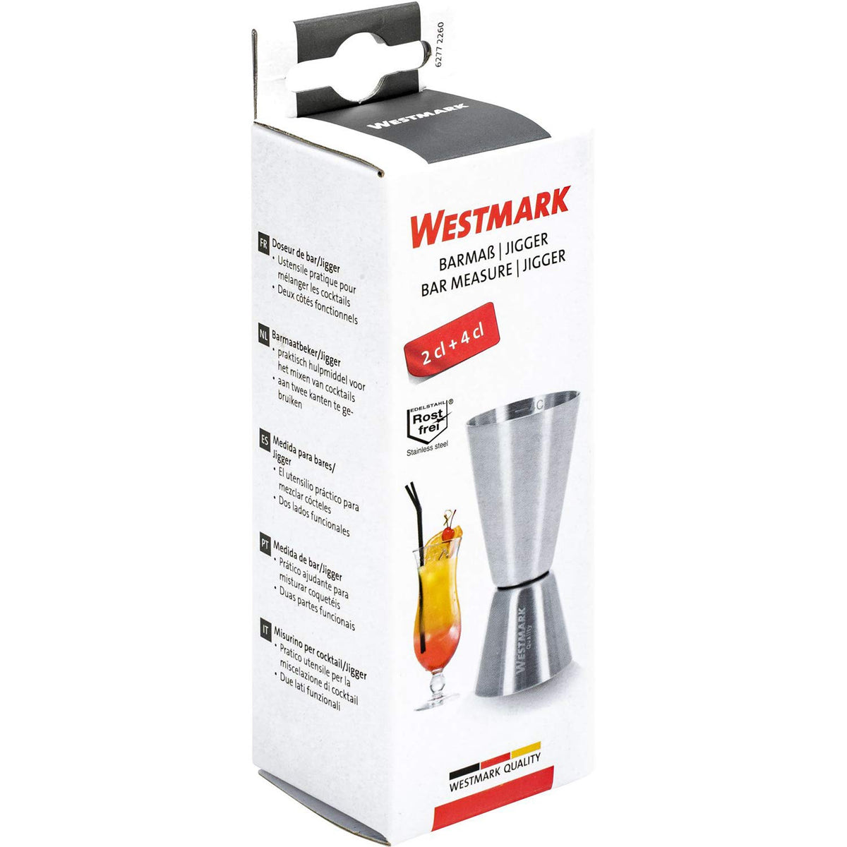 Jigger 2/4 cl by Westmark – 20 mL (0.68 oz) and 40 mL (1.35 oz), 40 milliliters, Stainless Steel, Model 62772260