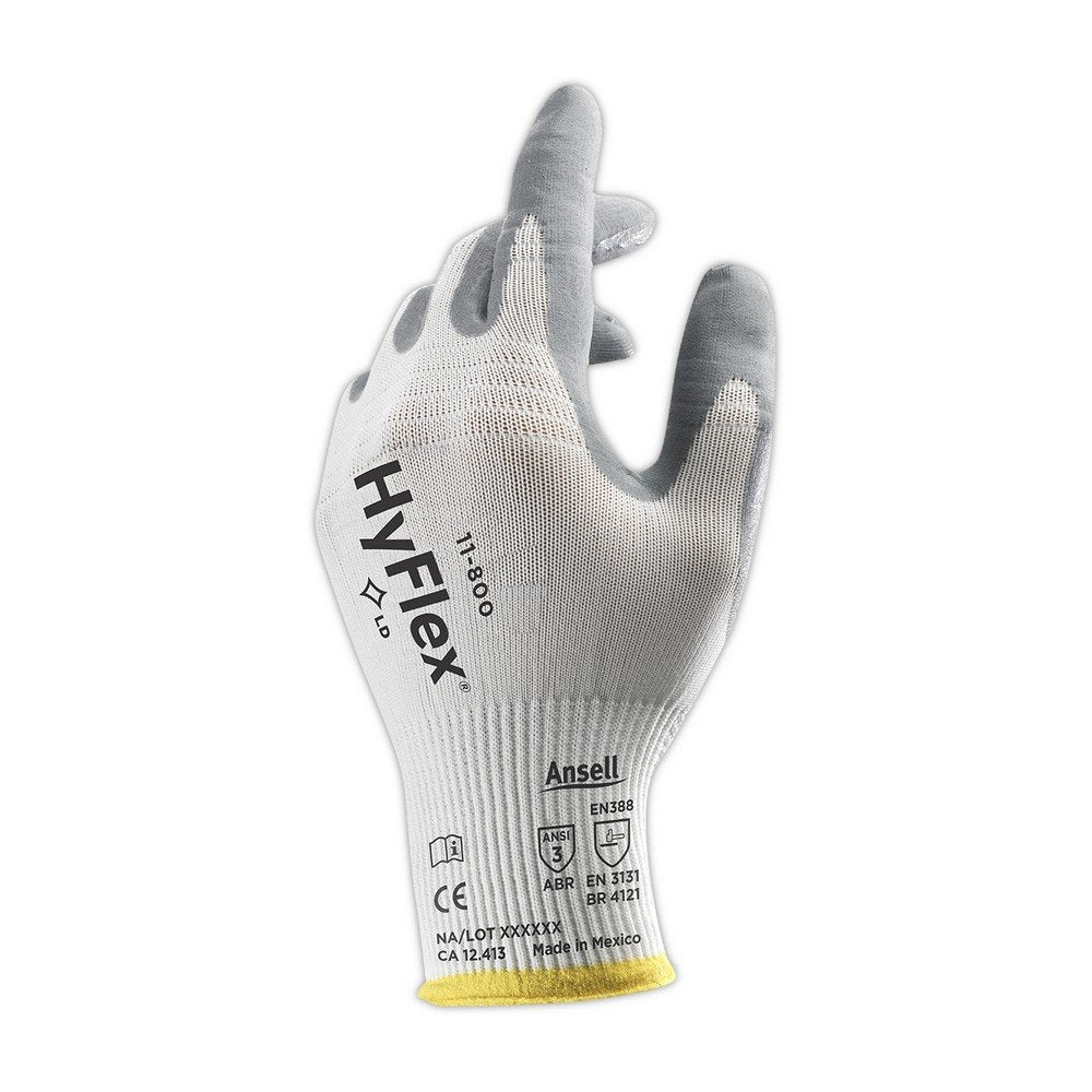 Ansell 12 / Size 8 / White/Gray Safety Work Gloves