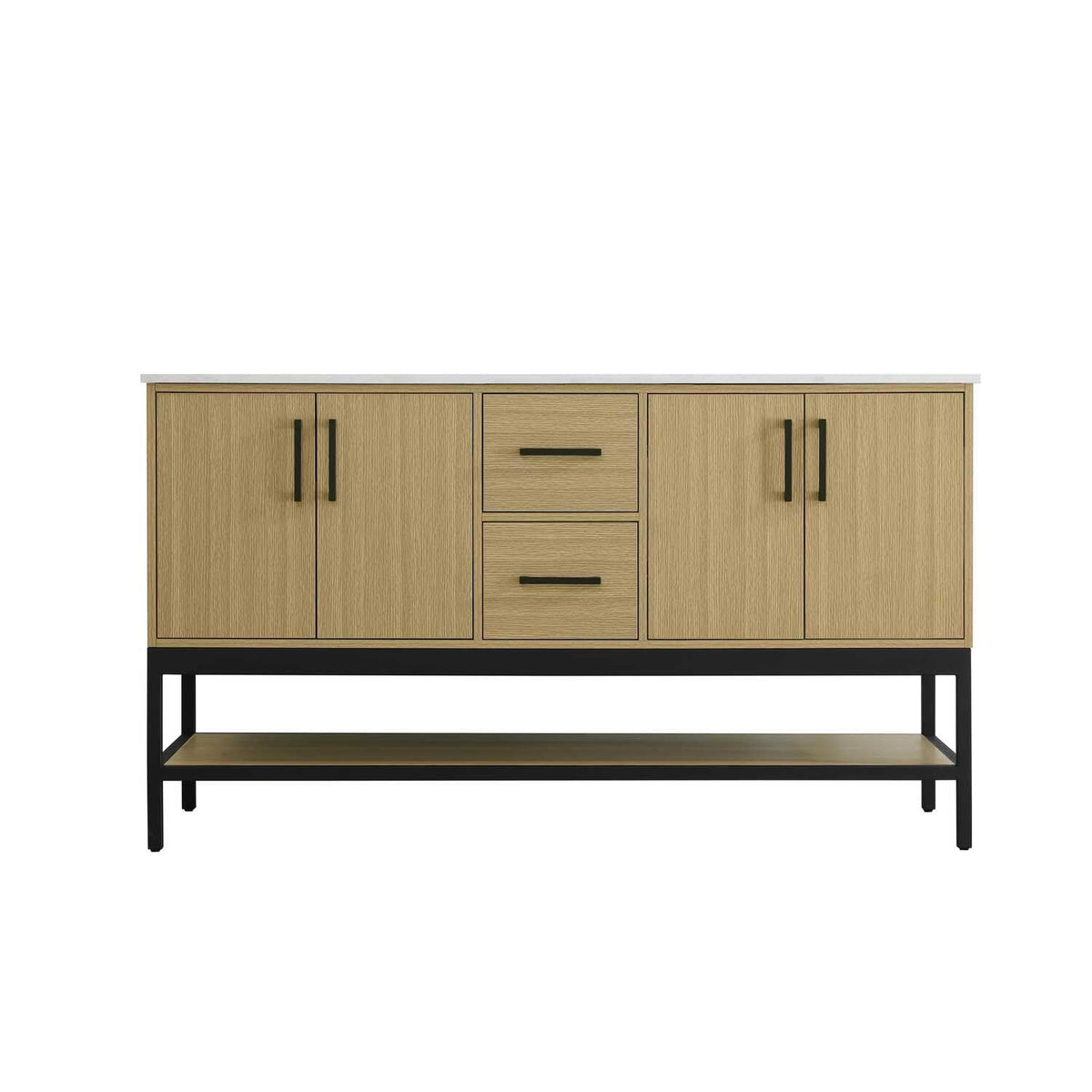Elegant Kitchen and Bath 60" Double Bathroom Vanity in Honey Brown by Elegant Lighting – 60" W x 22" H x 18" D, Wood, Honey Brown, Model VF60760DMHB