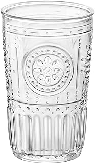 Bormioli Rocco Romantic Set Of 6 Cooler Glasses, 16 Oz. Clear Crystal Glass, Made In Italy.