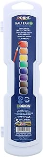 Prang PROFESSIONAL WATERCOLORS, 8 ASSORTED COLORS,HALF PANS, 12 Packs
