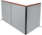 Global Industrial 60-1/4"W x 73-1/2"H Deluxe Freestanding 3-Panel Corner Room Divider, Gray