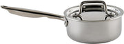 WINCO Tri-Ply Sauce Pan, 1-1-2-quart, Silver | Heavy-duty, Tri-ply aluminum core for even heat distribution, Induction compatible, Great for Cooking and Food Preparation