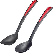 Westmark 296122E6 Kitchen Utensil Set, 2 Pieces, 1x Frying and Vegetable Spoon and Spoon, Internal Scale: 15, 30 and 40 ml, Plastic, Gallant, Black/Red