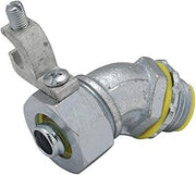 RACO 3562-3 Liquid Tight Connector, Steel, Grounding Lug, 45 Degree, 1/2" (Pack of 25)