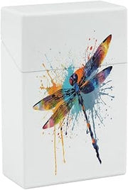Paint Splash Dragonfly Cigarette Case Cigarette Holder | Portable Cigarette Holder Case for Men Women Storage Box for Regular ,Smoking Accessories Plastic Box for Smoke