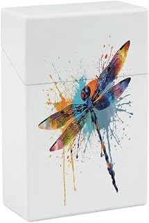 Paint Splash Dragonfly Cigarette Case Cigarette Holder | Portable Cigarette Holder Case for Men Women Storage Box for Regular ,Smoking Accessories Plastic Box for Smoke