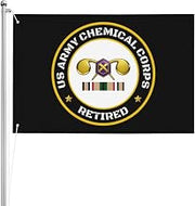Double-Sided 3ply 2x3FT US Chemical Corps Operations Desert Storm Combat Retired Flag Heavy-Duty Polyester Indoor Outdoor Use46