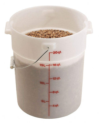 Pail With Bail 22 Quart White Case of by Cambro – 22.0 quarts, Plastic, White, Pack of 6, Model PWB22148