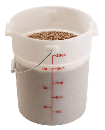 Pail With Bail 22 Quart White Case of by Cambro – 22.0 quarts, Plastic, White, Pack of 6, Model PWB22148