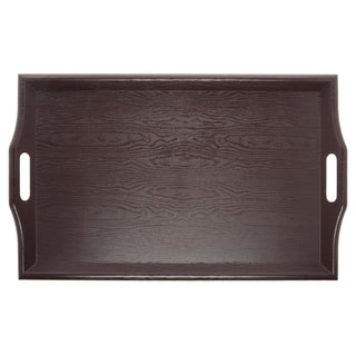 G.E.T. Mahogany SAN Plastic Faux Wood Serving Tray with Handles - 25" L x 16" W by G E T ENTERPRISES LLC – Plastic, Mahogany, Model RST-2517-M