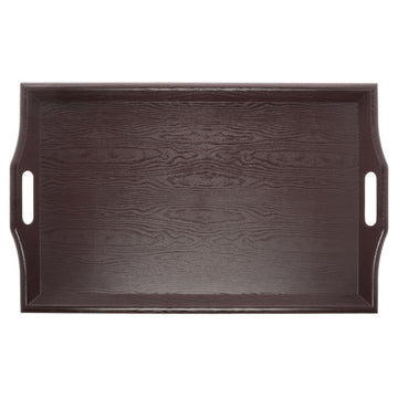 G.E.T. Mahogany SAN Plastic Faux Wood Serving Tray with Handles - 25" L x 16" W by G E T ENTERPRISES LLC – Plastic, Mahogany, Model RST-2517-M