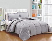 : Cotton Bed Collection of 11- Pieces Comforter Includes + Ruffle Bedspread + Bed Runner+ Pinch Pleated Pillow Shams + Sheet Set 28" Deep Pocket Solid Silver King