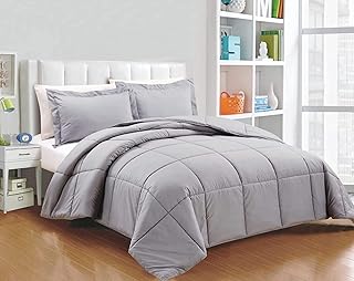 : Cotton Bed Collection of 11- Pieces Comforter Includes + Ruffle Bedspread + Bed Runner+ Pinch Pleated Pillow Shams + Sheet Set 28" Deep Pocket Solid Silver King