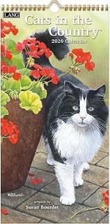 Lang, Cats In The Country 2026 Vertical Wall Calendar, 8'' X 15.8'', 12-Month Calendar with Stapled Binding