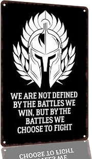 Spartan Warrior Motivational Quote 8 x 12 Inch Aluminum Wall Decor