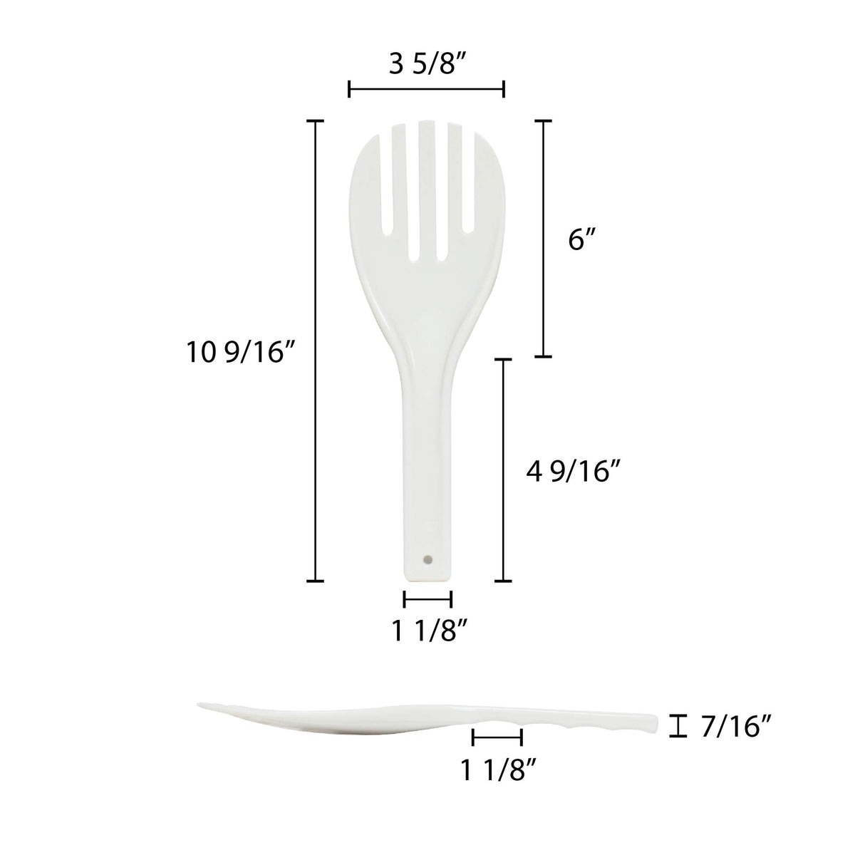 10-1/2-Inch Plastics Rice Spatulas by Thunder Group – Melamine, White, Model PLRS003