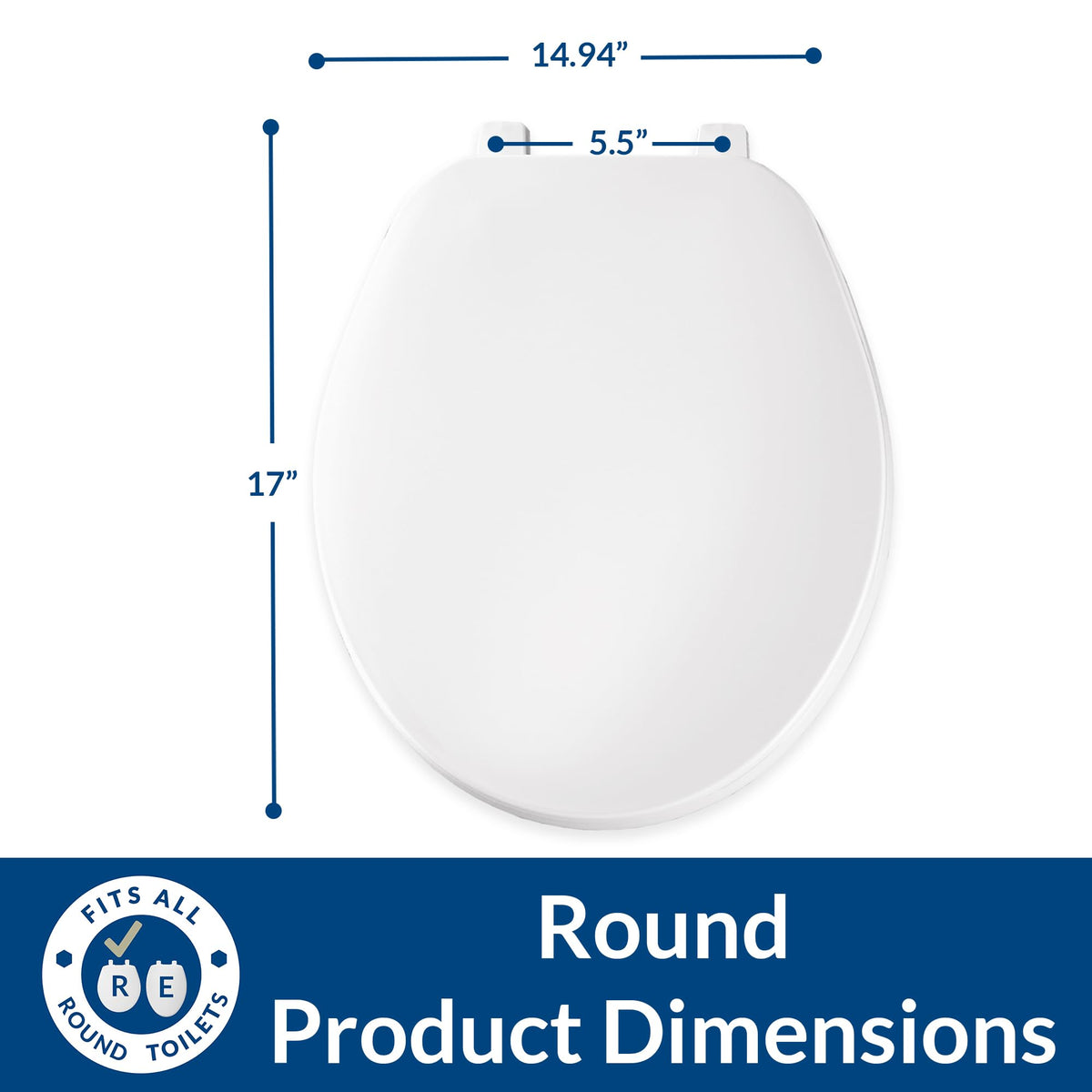 70 Durable Plastic Toilet Seat by Bemis – Round (Pack of 2), Plastic, White, Pack of 2, Model 70 000