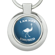 I Am Not Emused Emu Amused Funny Humor Keychain Classy Round Chrome Plated Metal by GRAPHICS & MORE – One Size, Metal, Chrome, Model K.ROUND.QQBCRLCTC.Z003249_8
