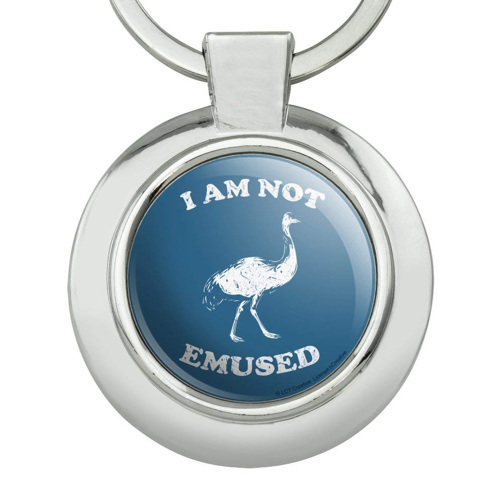 I Am Not Emused Emu Amused Funny Humor Keychain Classy Round Chrome Plated Metal by GRAPHICS & MORE – One Size, Metal, Chrome, Model K.ROUND.QQBCRLCTC.Z003249_8
