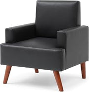 Glory Furniture Ventura Faux Leather Accent Chair in Black
