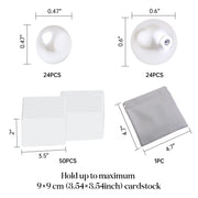 Uniqooo Pearl Place Card Holders, 24 Piece Set with Cards, Ivory Pearls