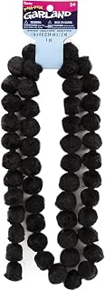 Darice Pom Acrylic Garland, Black, 1 x 4