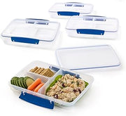 Rubbermaid Pack & Go Set with Two 350 mL Containers and Two 820 mL Containers, Divided Compartments, Meal Prep Containers with Secure Seal Lids