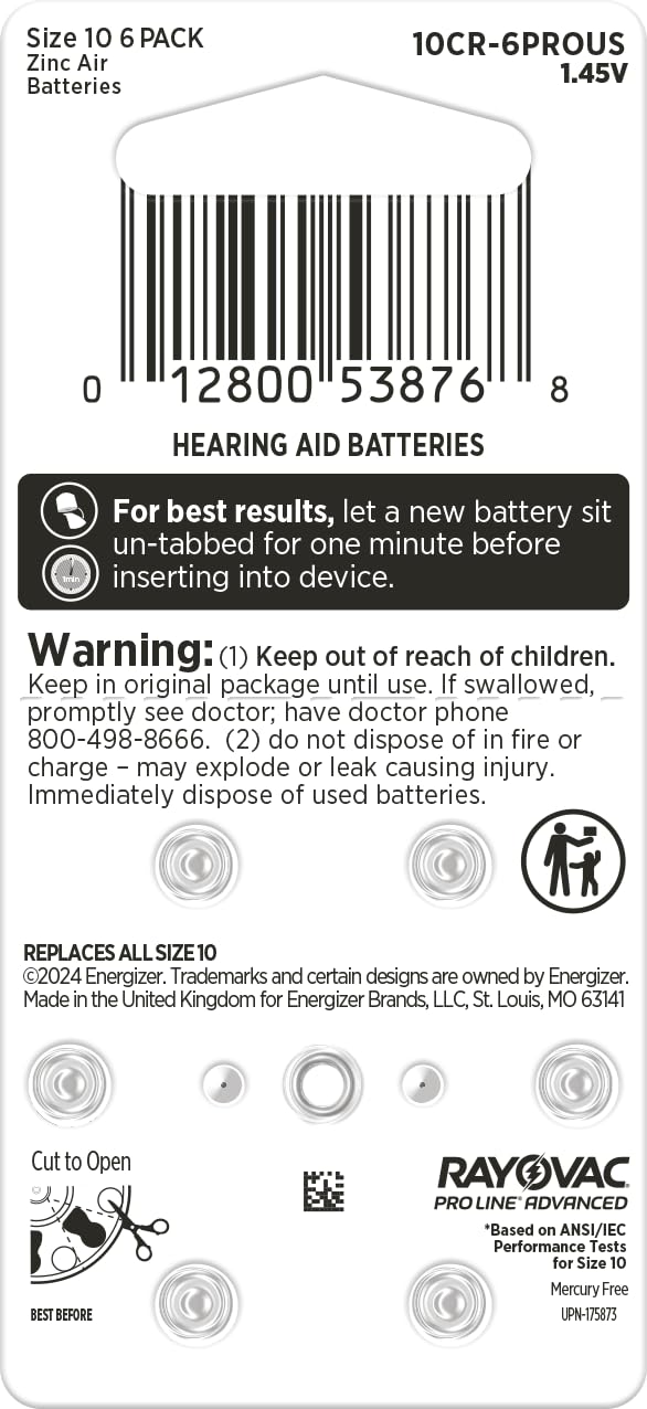 Proline Advanced Mercury-Free Hearing Aid Batteries 48/Box Size by Rayovac – 48 Count (Pack of 1), Model 7W-P6WJ-331E