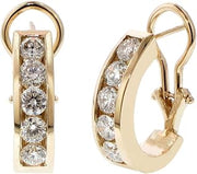 2.00 CT TW Channel Set Large Diamond Hoops/Huggies in 14K Yellow Gold