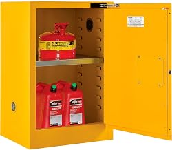 Global Industrial Flammable Cabinet, Self Close Single Door, 12 Gallon, 23" Wx19 Dx35 H