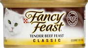 Fancy Feast Purina Tender Beef Feast Classic Gourmet Cat Food, 3 Ounce